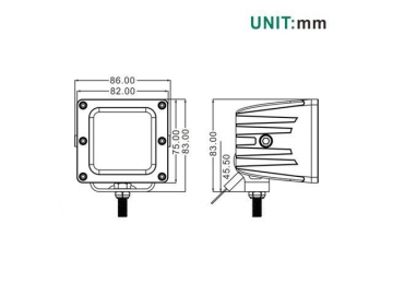 Luz de trabajo LED con montaje para vehículo de 3 pulgadas, F0206