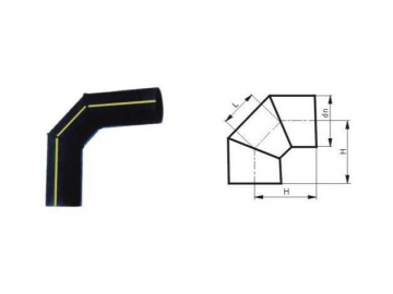 Accesorios para soldadura a tope, accesorios para tubería HDPE para gas