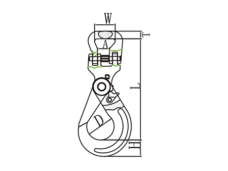 Gancho de autobloqueo para eslinga de acero aleado