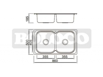 Fregadero de acero inoxidable de 2 senos BL-898