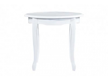 Mesa de comedor redonda de madera en color blanco