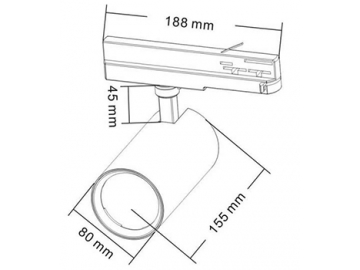 Cabezal para Riel de Iluminación LED Serie H1, Riel de Iluminación LED con Adaptador de Riel Modular