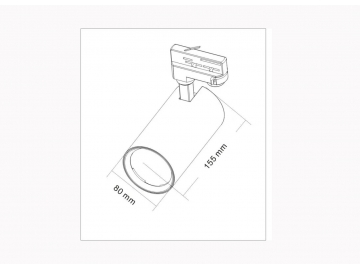 Cabezal para Riel de Iluminación LED Serie H2, con Tubo Recto y Controlador Integrado