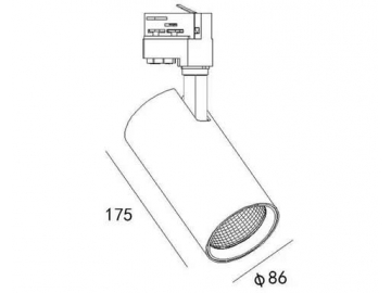 (Serie C) Luz de Riel LED con Tubo Recto y Controlador Integrado