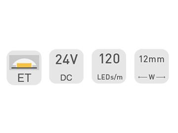 Tira LED decorativa para techo  12mm 24V DS8120