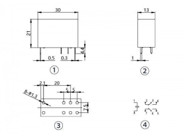 Mini relé electromagnético sellado NNC69B-2Z