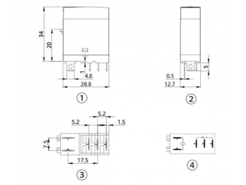 Mini relé electromagnético NNC69KTL-1Z