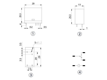 Relé electromagnético miniatura NNC69A-1Z