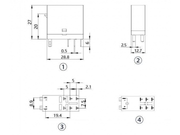 Mini relé electromagnético NNC69KTL-2Z