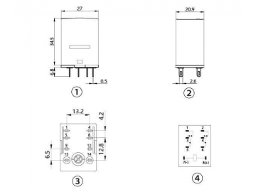 Relé electromagnético NNC68BVL-4Z (relevador HH54P)