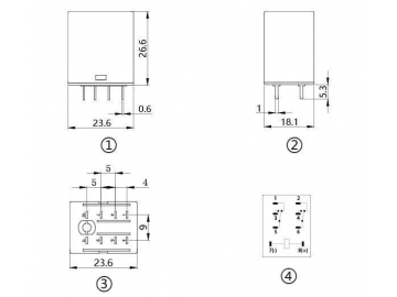 relé electromagnético NNC68X-2Z (mini relé HH52P)