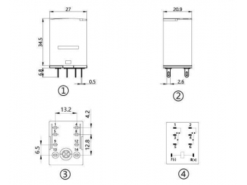 Relé electromagnético NNC68BZL-2Z (relé HH52P)