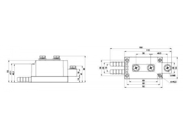 Módulo de diodo rectificador 300A-800A MDC MDA MDK