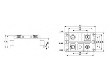 Módulo de diodo monofásico MDQ 150A-250A