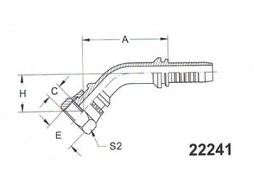 Racor codo hembra de 45º con asiento plano BSP, 22241 No se pudo guardar el archivo, carpeta Racores en descarga