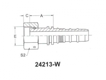 Racor hembra recto ORFS SAE, 24213-(W)