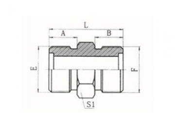 Adaptador de de rosca métrica macho para manguera, sello plano, 1E