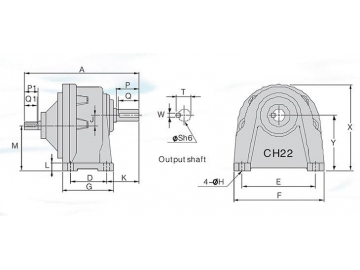 Caja reductora horizontal CHD