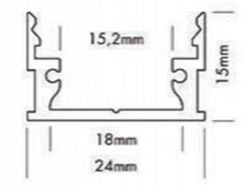 Perfil de aluminio con soporte de montaje para banda de luz LED