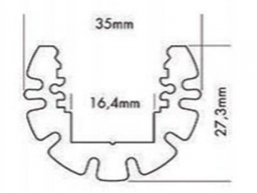 Perfil de aluminio con soporte de montaje para banda de luz LED