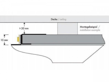 Perfil de aluminio con soporte de pared para banda de luz LED