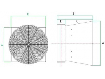 Extractor de pared, ventilador axial modelo DJF (E)