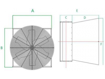 Extractor de volumen alto, ventilador axial modelo DJF (C)