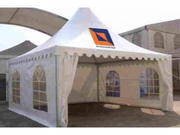 Carpa de exterior con estructura triple lateral