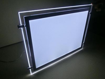 Caja de luz LED de vidrio con marco iluminado