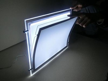 Caja de luz LED de vidrio con marco iluminado
