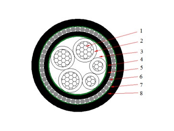 Cables NA2XRY 0.6/1 kV (AL/XLPE/SWA/PVC)