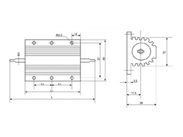 Resistencia de aluminio, serie RX600