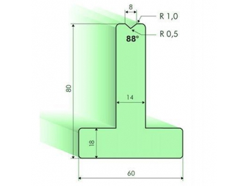 Matrices en T 88°, H=80mm