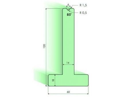 Matrices en T 85°, H=120mm