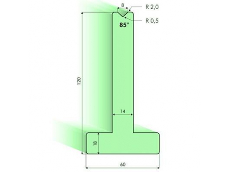 Matrices en T 85°, H=120mm