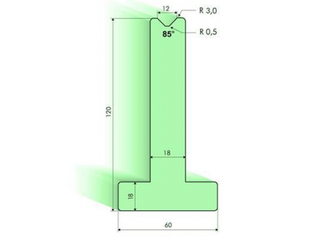 Matrices en T 85°, H=120mm