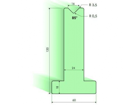 Matrices en T 85°, H=120mm