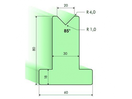 Matrices en T 85°, H=80mm