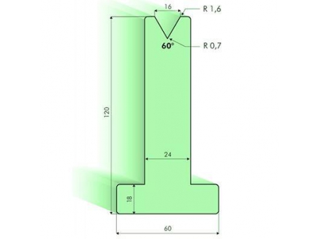 Matrices en T 60°, H=120mm