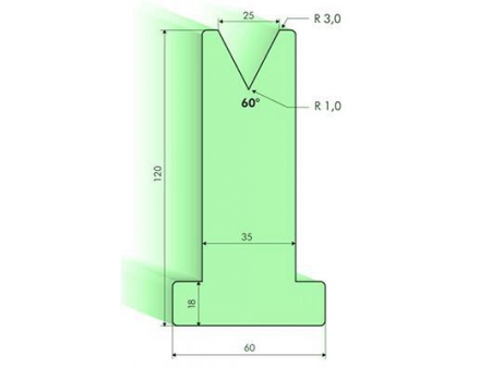 Matrices en T 60°, H=120mm