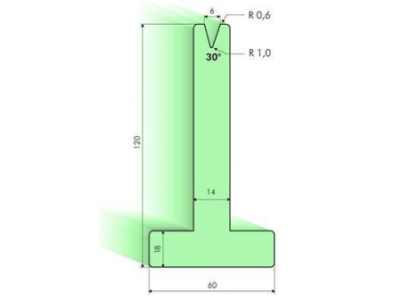 Matrices en T 30°, H=120mm