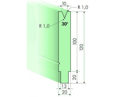 Matrices 30°, H=100mm