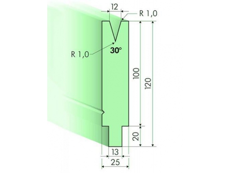 Matrices 30°, H=100mm