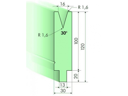 Matrices 30°, H=100mm