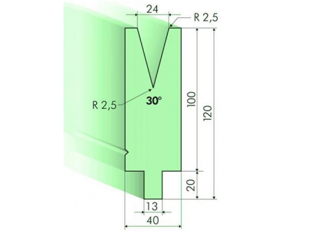 Matrices 30°, H=100mm