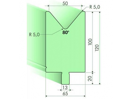 Matrices 80°, H=100mm