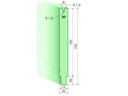 Matrices 30°, H=150mm