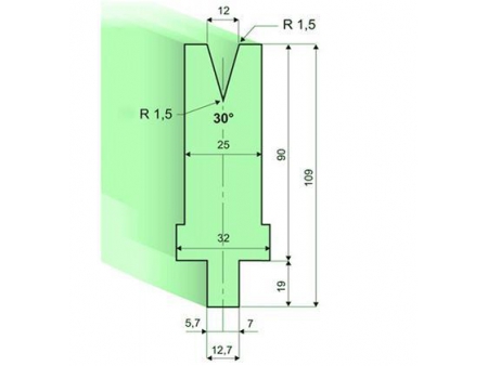 Matrices 30°, H=90mm