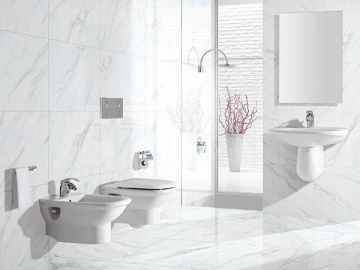 Baldosa de porcelana pulida serie White Marble