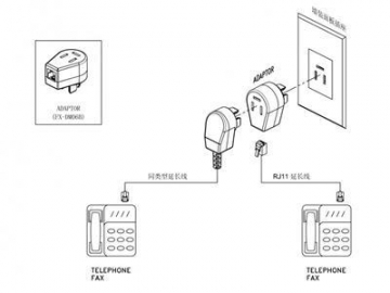 Adaptador telefónico, para Dinamarca